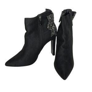 J. Mark Lala Faux Suede Rhinestone Embellished Heeled Booties Size 10 NWOB